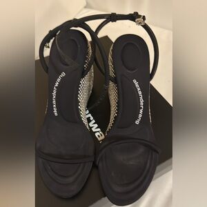 Black Leather Bag with Gold Chain